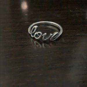 “Love” script ring